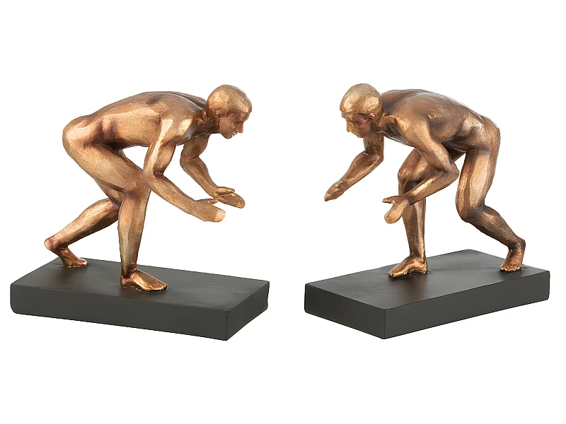 Lot de 2 Serre-Livres "Gymnaste" 15cm Bronze