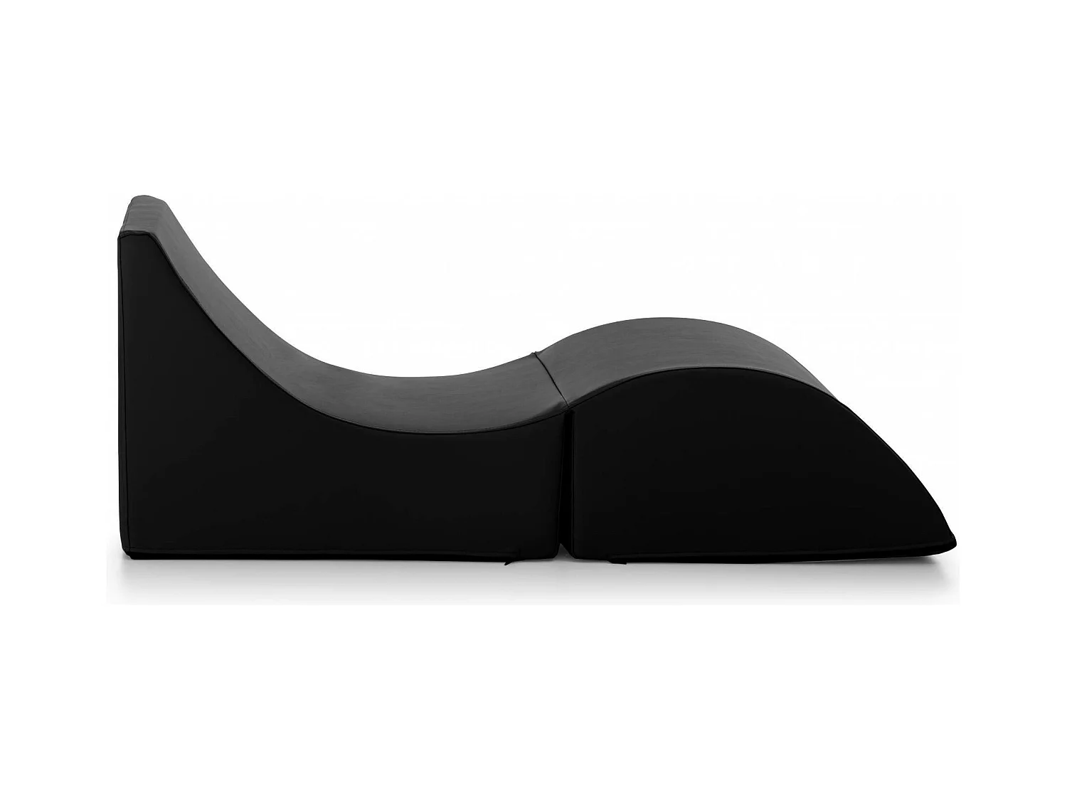 Lit pliant Dabaz, Pouf transformable en lit simple, Méridienne en éco-cuir, 100% Made in Italy, 130x50h50 cm, Noir