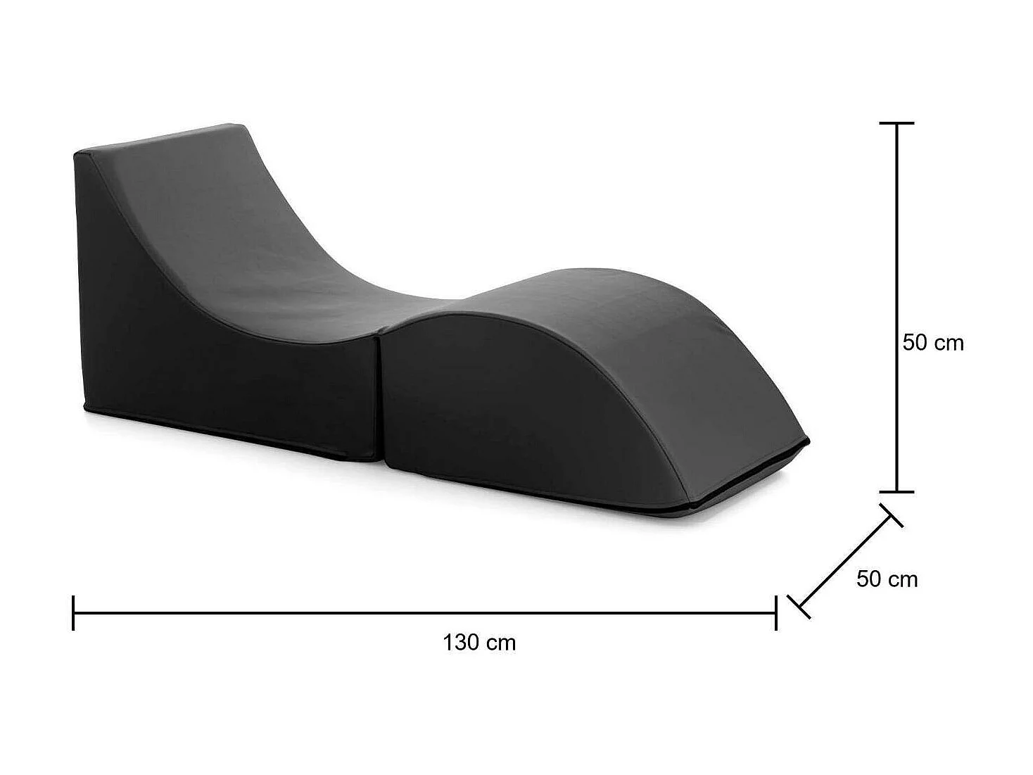 Talamo Italia - Letto pieghevole Arbil, 130x50h50 cm, Nero