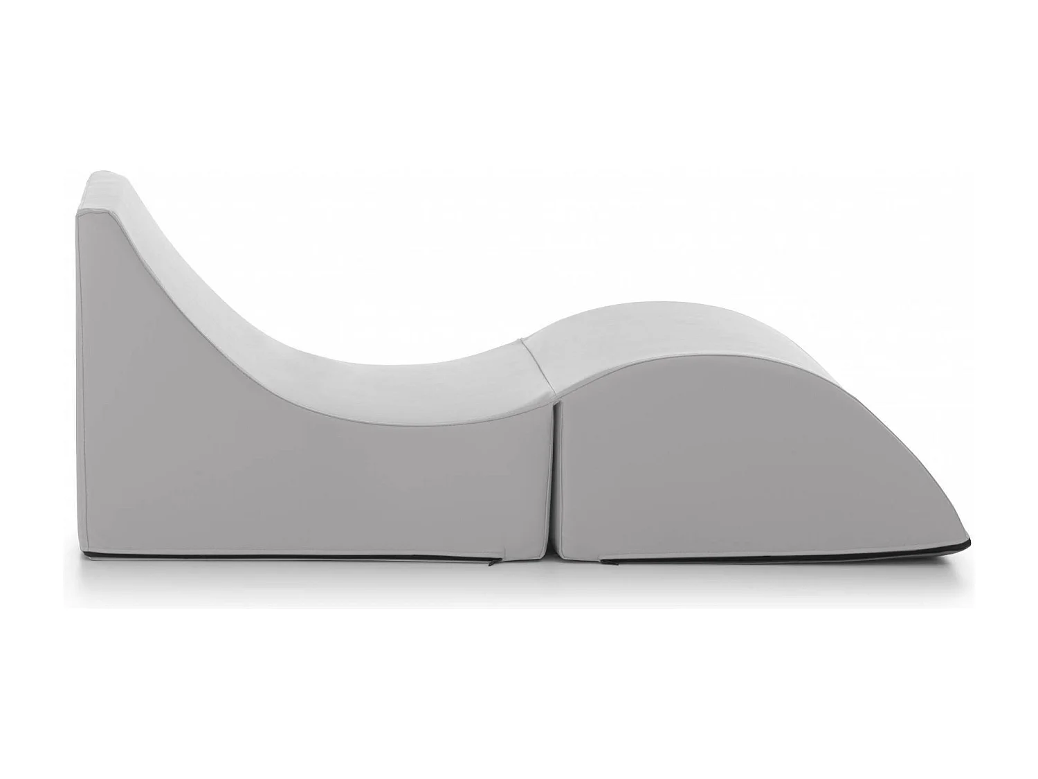 Lit pliant Dabaz, Pouf transformable en lit simple, Méridienne en éco-cuir, 100% Made in Italy, 130x50h50 cm, Blanc