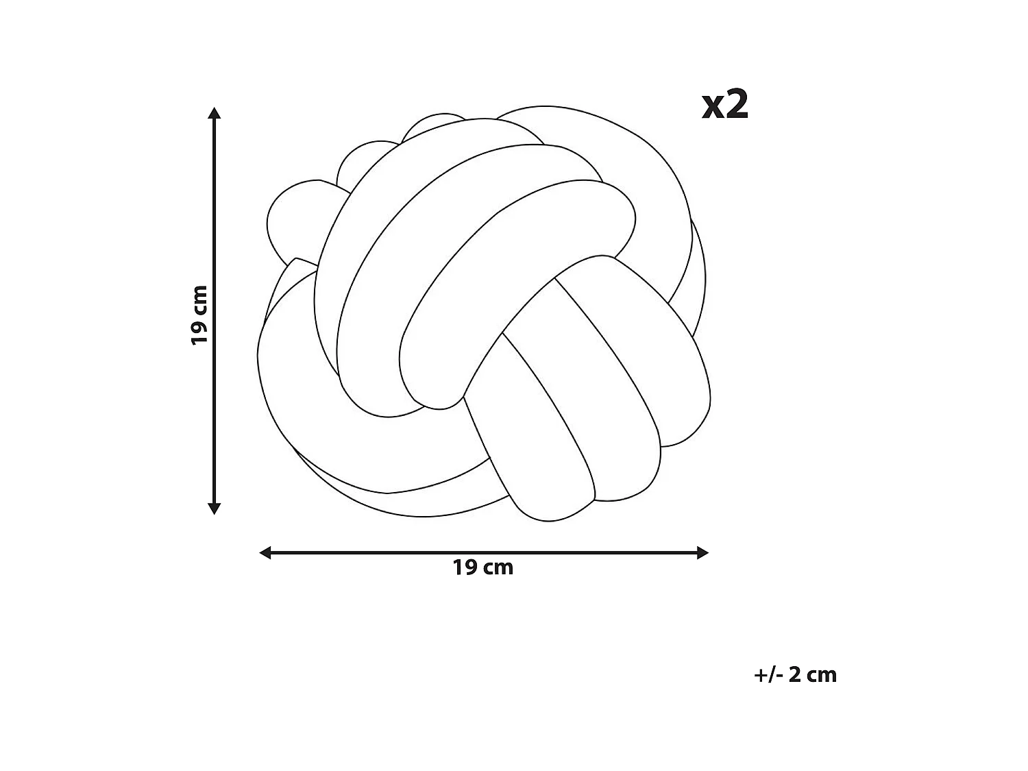 Set aus 2 modernen Boucle Deko Knoten Kissen Grau 19 x 19 cm Malni