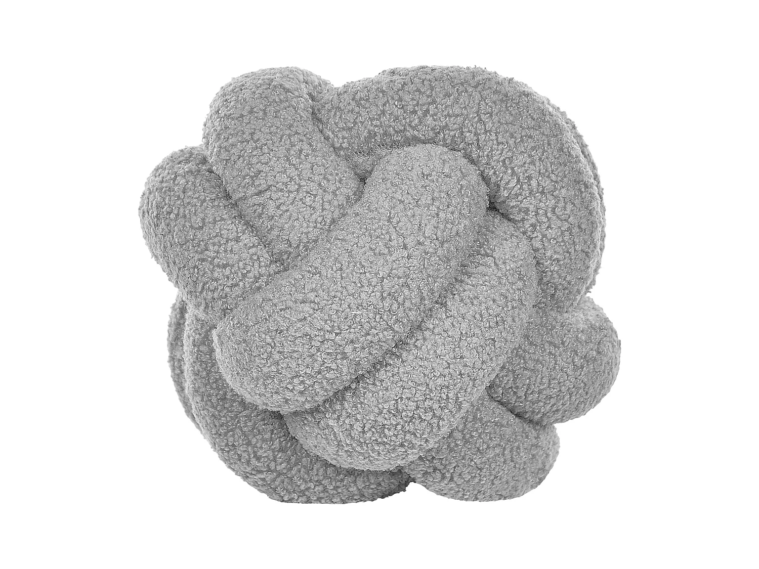 Set aus 2 modernen Boucle Deko Knoten Kissen Grau 19 x 19 cm Malni