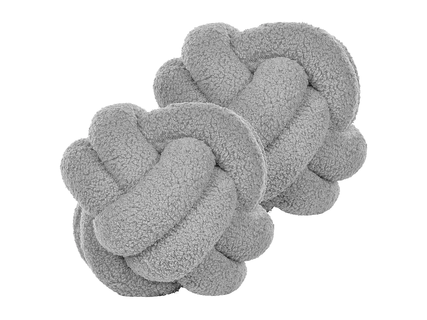 Set of 2 Decorative Cushions MALNI Boucle 19 x 19 cm Grey Solid