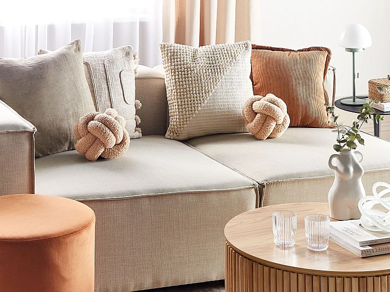 Almofada decorativa MALNI Bouclé 19 x 19 cm Cor de areia Sólido