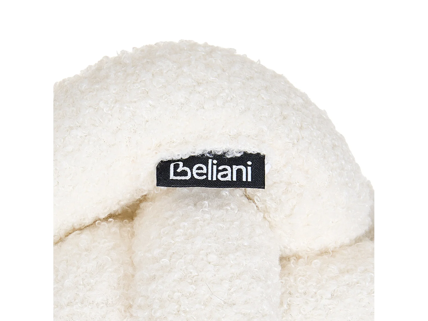Coussin MALNI Bouclé 19 x 19 cm Blanc cassé Unicolore