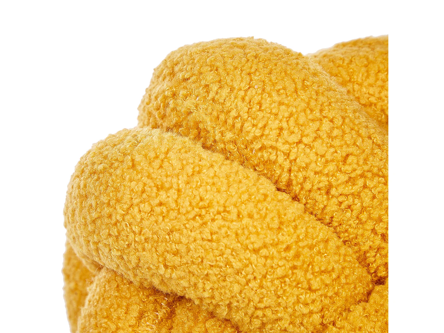 Coussin MALNI Bouclé 19 x 19 cm Moutarde Unicolore