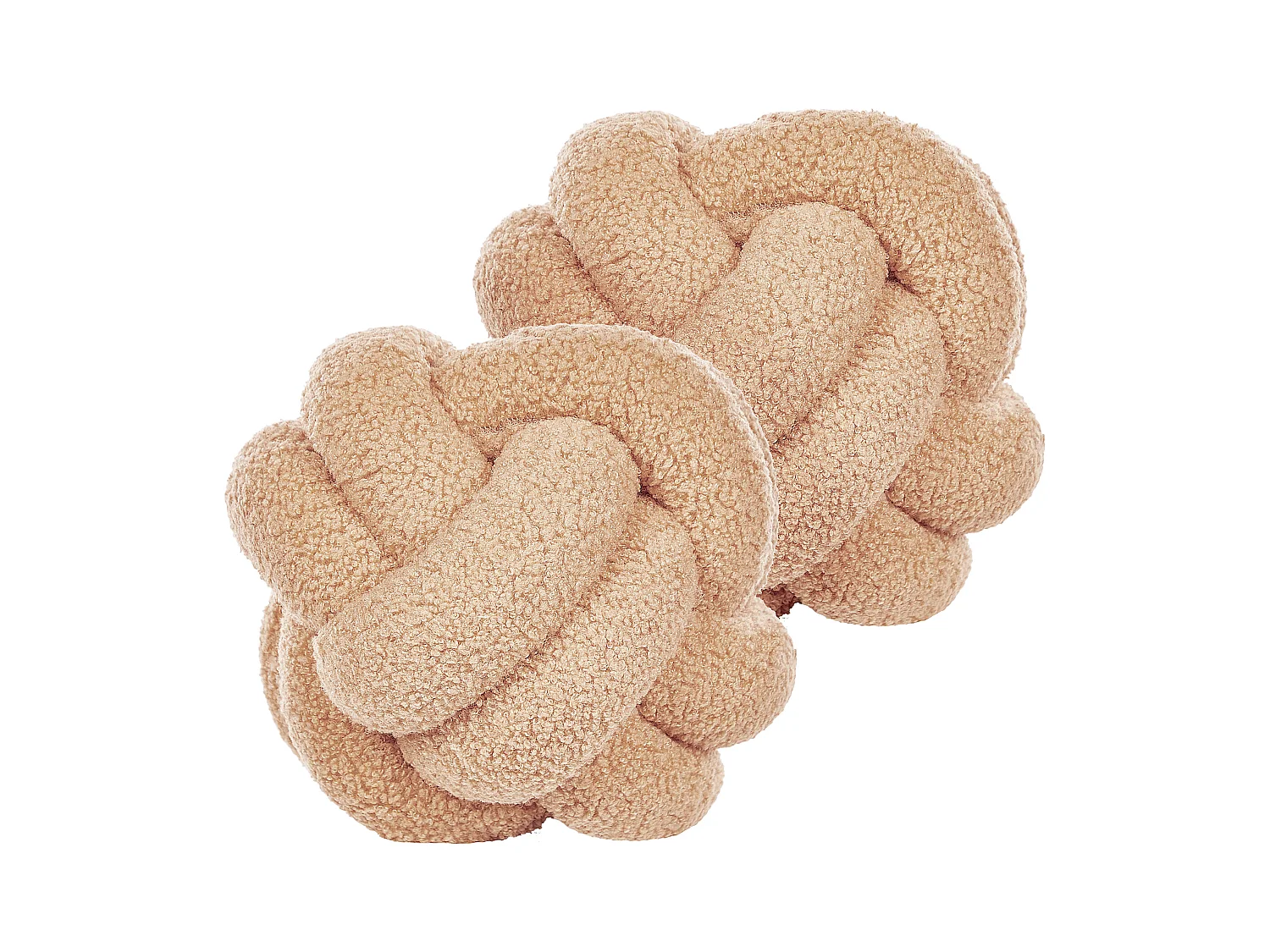 Lot de 2 coussins décoratifs MALNI Bouclé 19 x 19 cm Beige sable Unicolore