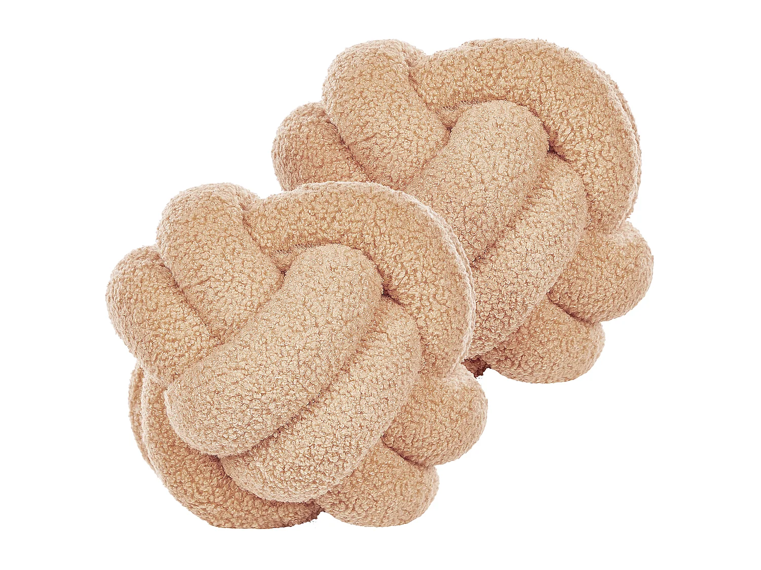 Set of 2 Decorative Cushions MALNI Boucle 19 x 19 cm Sand Beige Solid