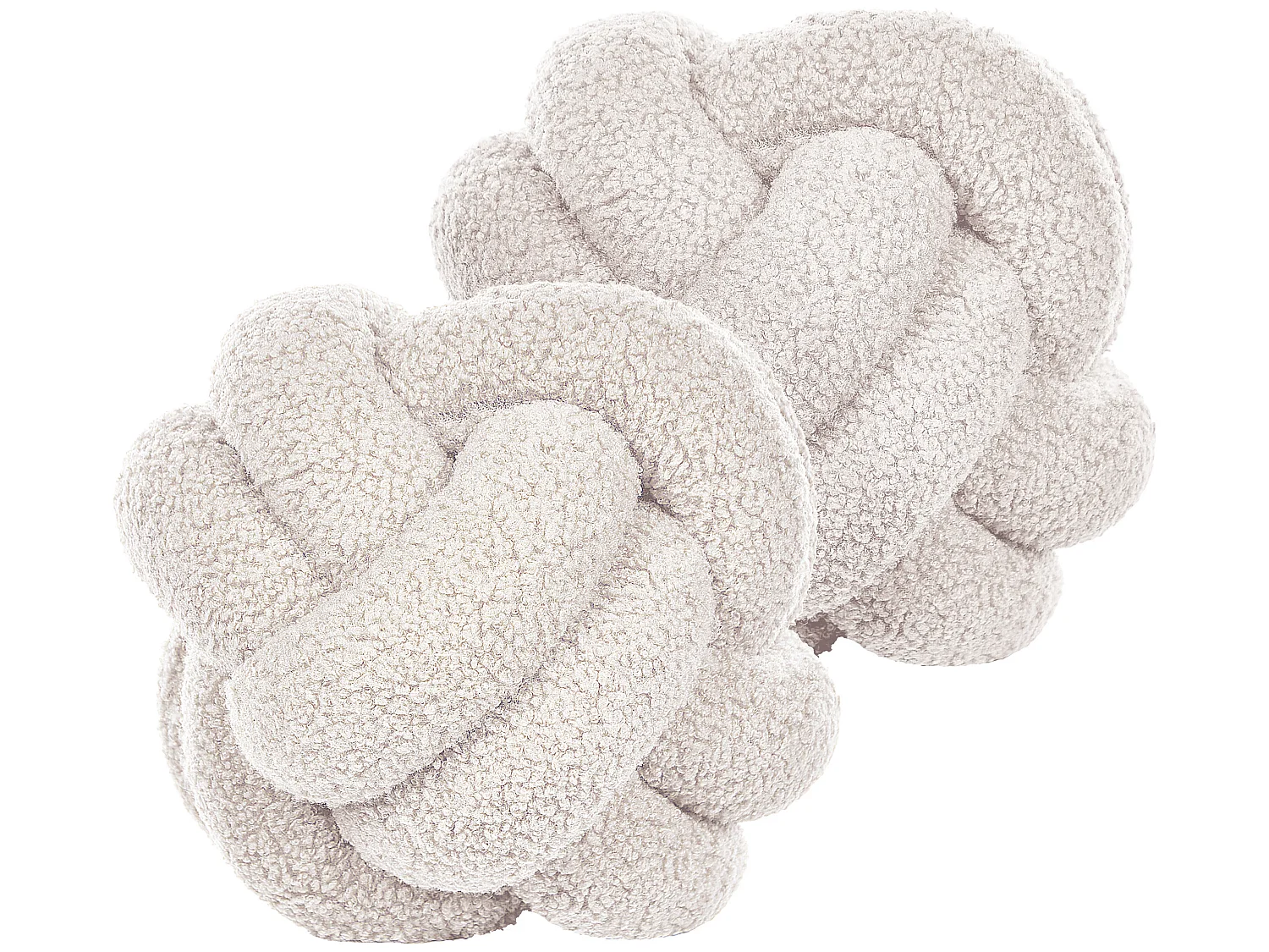 Conjunto de 2 almofadas decorativas MALNI Bouclé 19 x 19 cm Branco creme Sólido