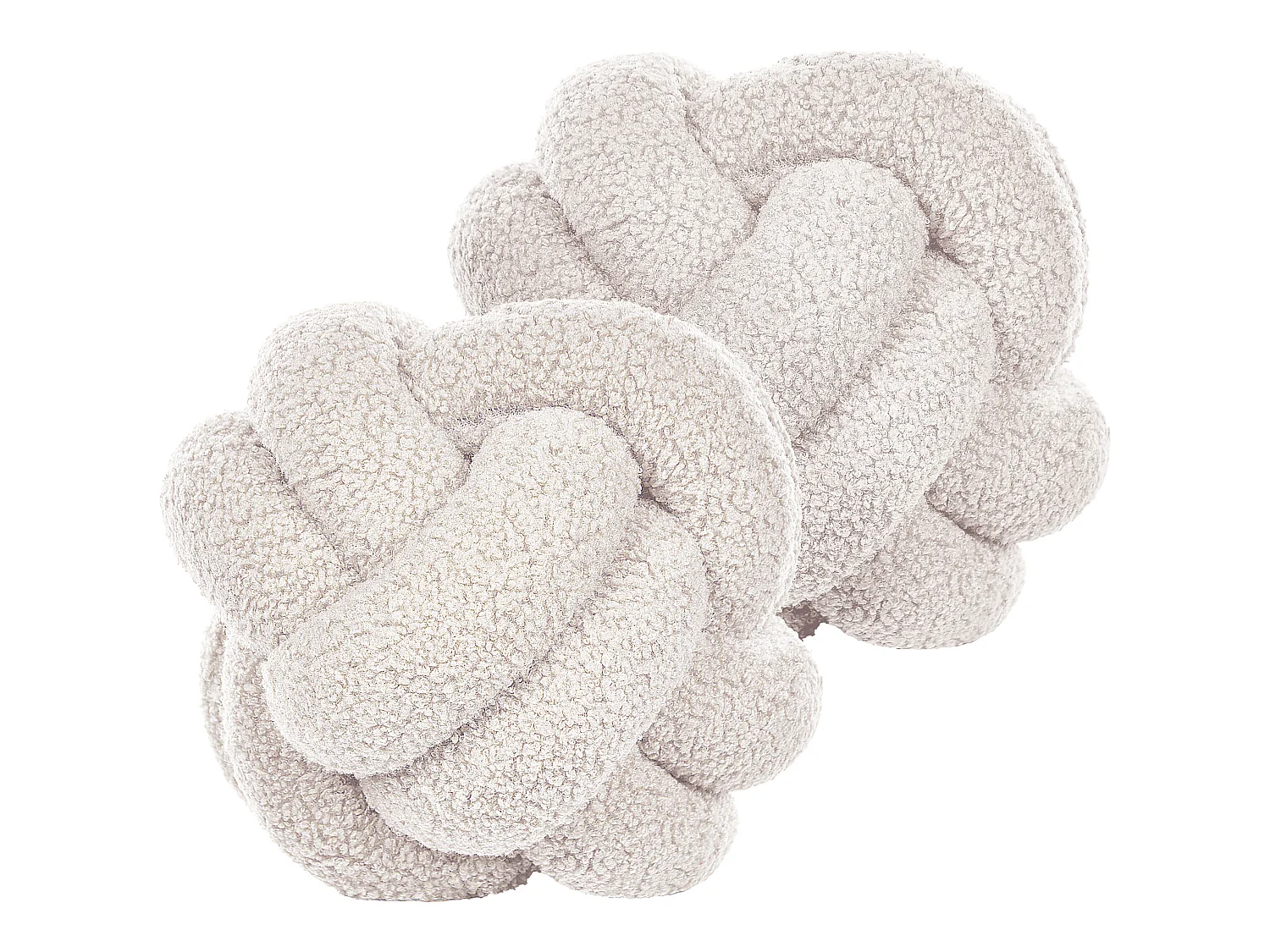 Lot de 2 coussins décoratifs MALNI Bouclé 19 x 19 cm Blanc cassé Unicolore