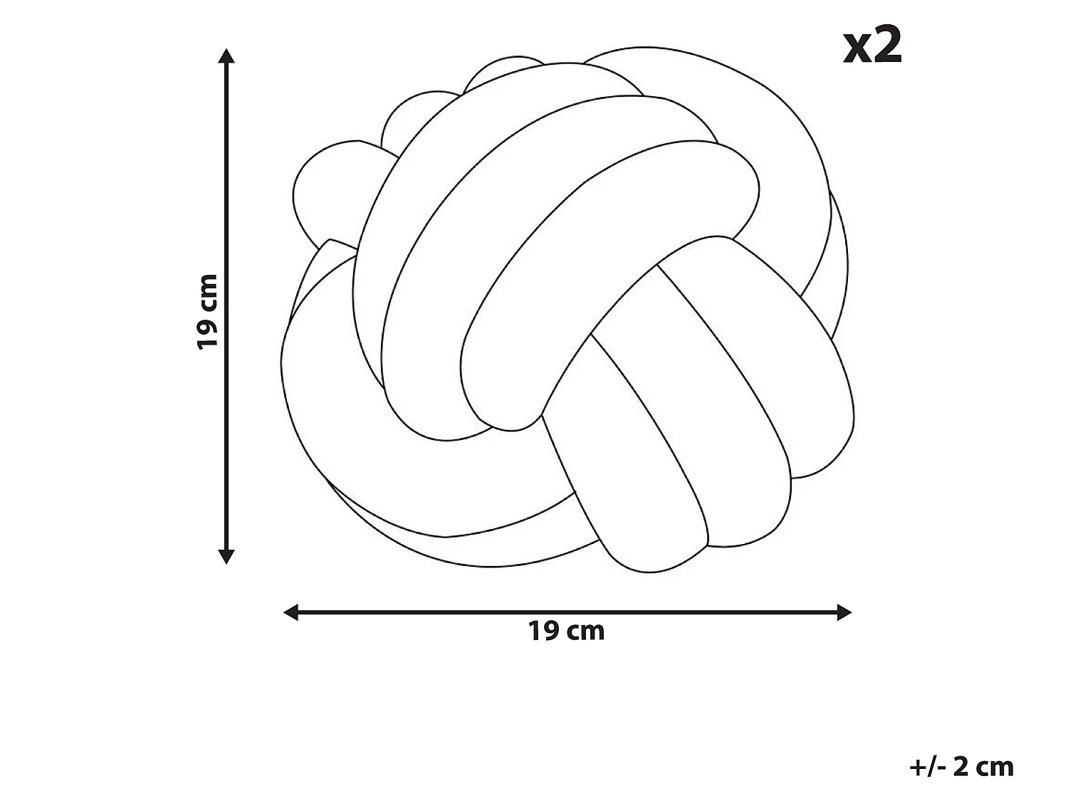 Lot de 2 coussins décoratifs MALNI Bouclé 19 x 19 cm Blanc cassé Unicolore