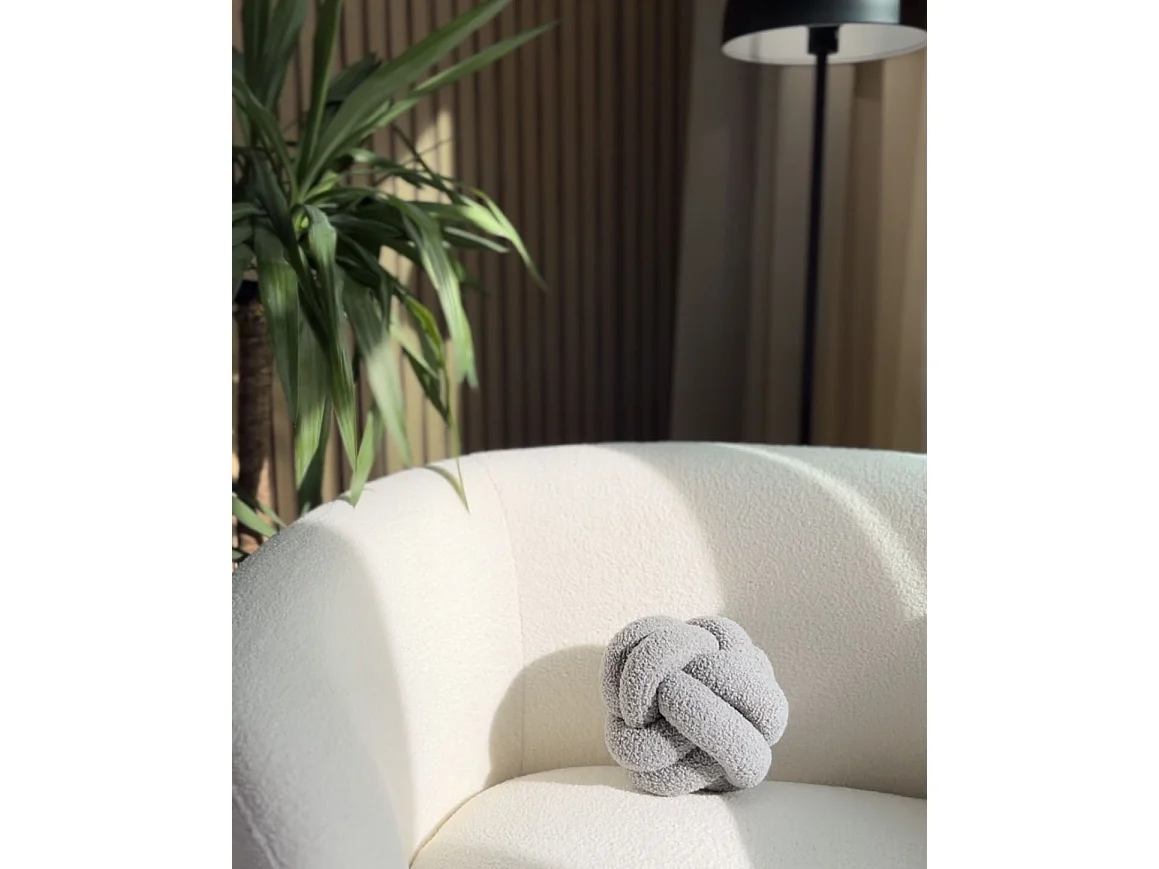 Coussin MALNI Bouclé 19 x 19 cm Gris Unicolore