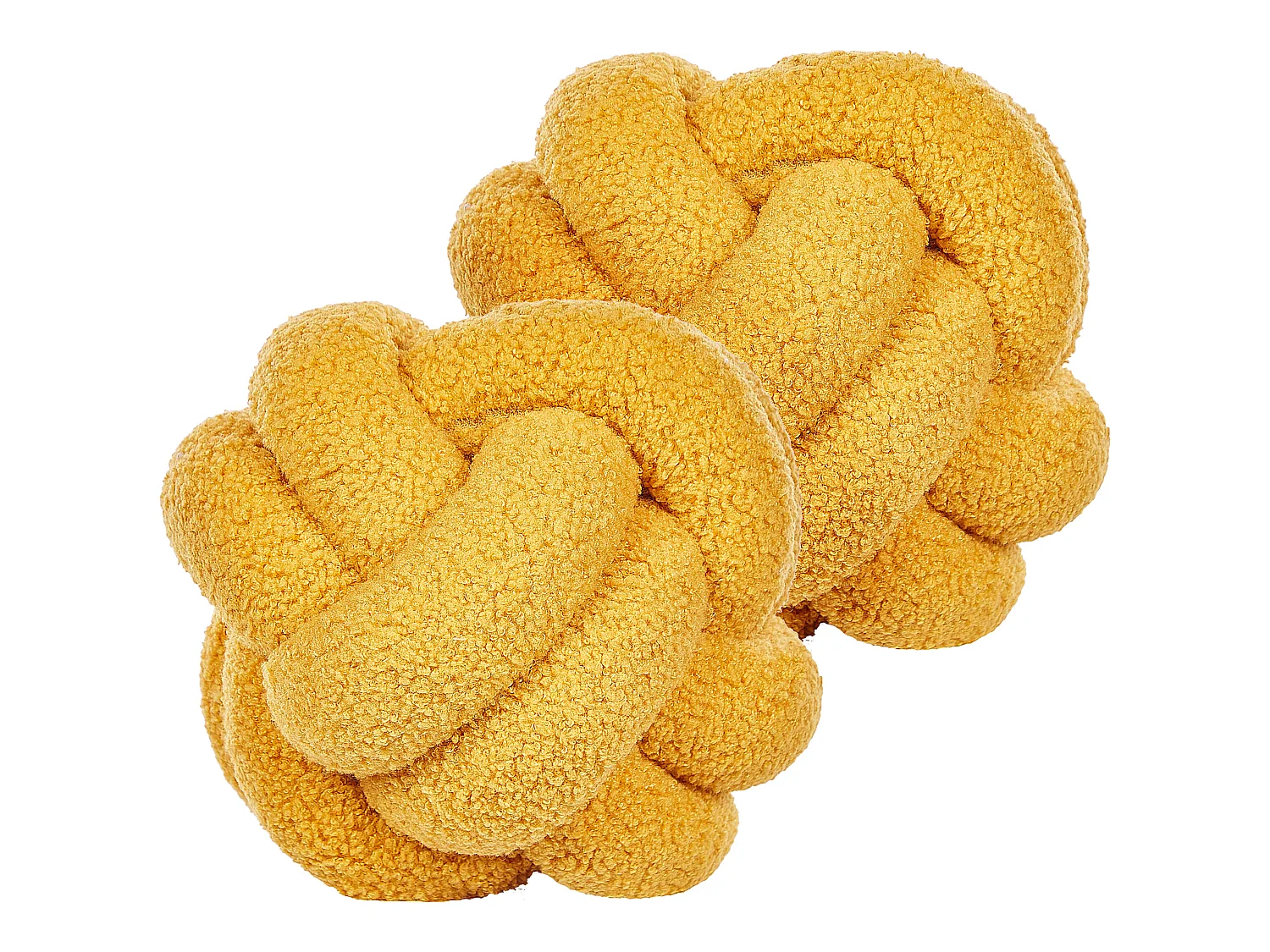Lot de 2 coussins décoratifs MALNI Bouclé 19 x 19 cm Moutarde Unicolore
