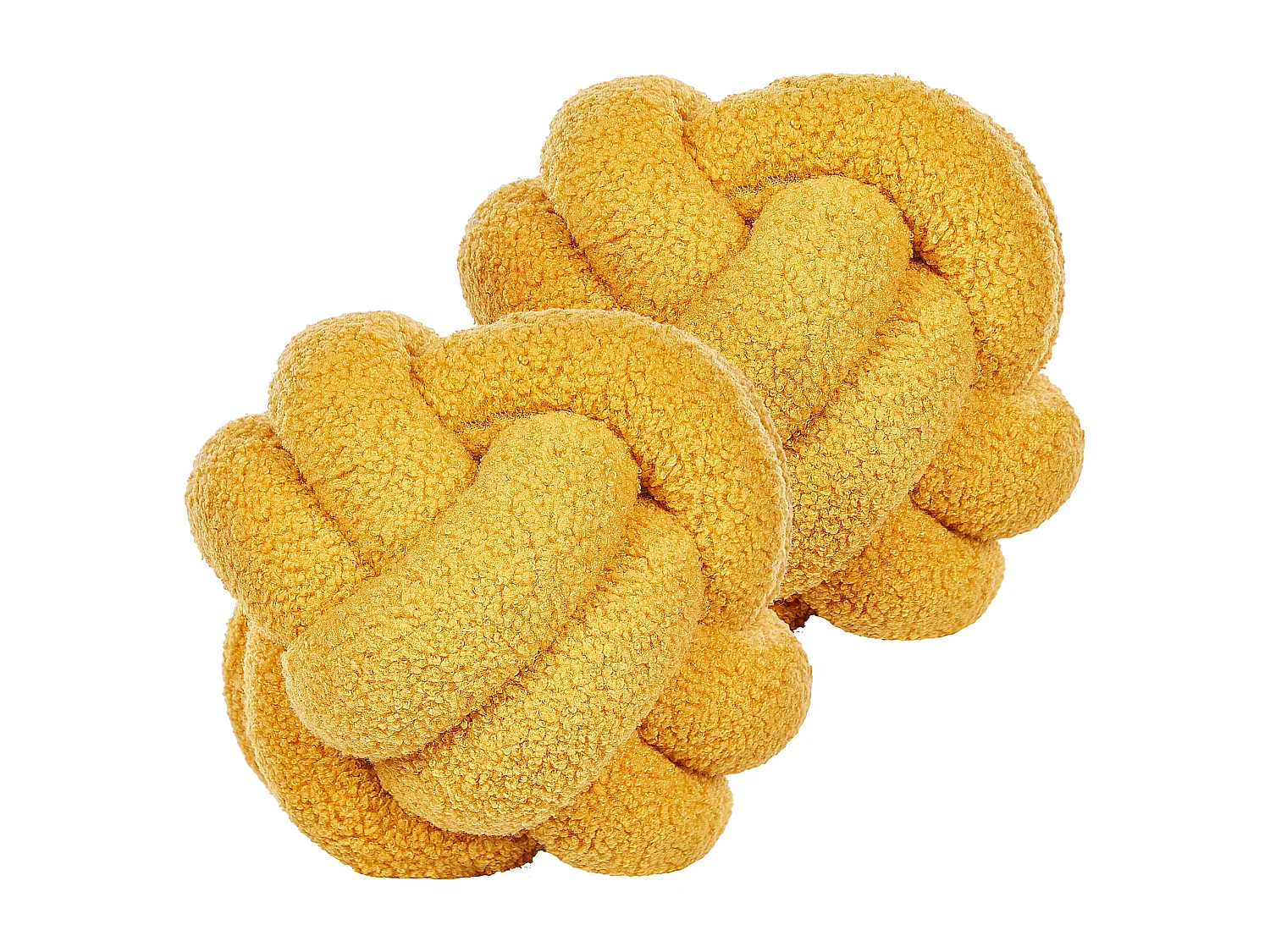 Set van 2 decoratieve kussens MALNI Bouclé 19 x 19 cm Mosterdgeel Effen