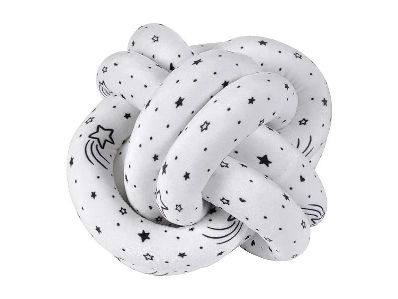 Coussin Nœud Déco "Wild Kids" 20cm Blanc & Noir