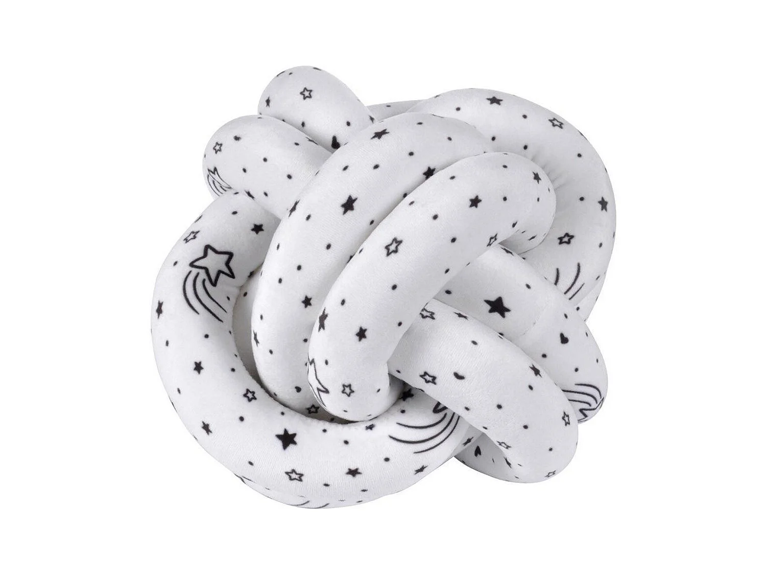 Coussin Nœud Déco "Wild Kids" 20cm Blanc & Noir