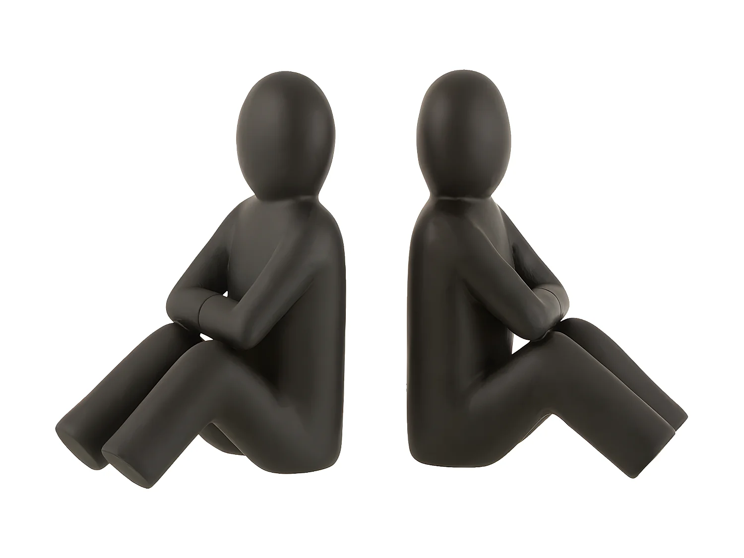 Lot de 2 Serre-Livres Déco "P'tit Maurice" 32cm Noir