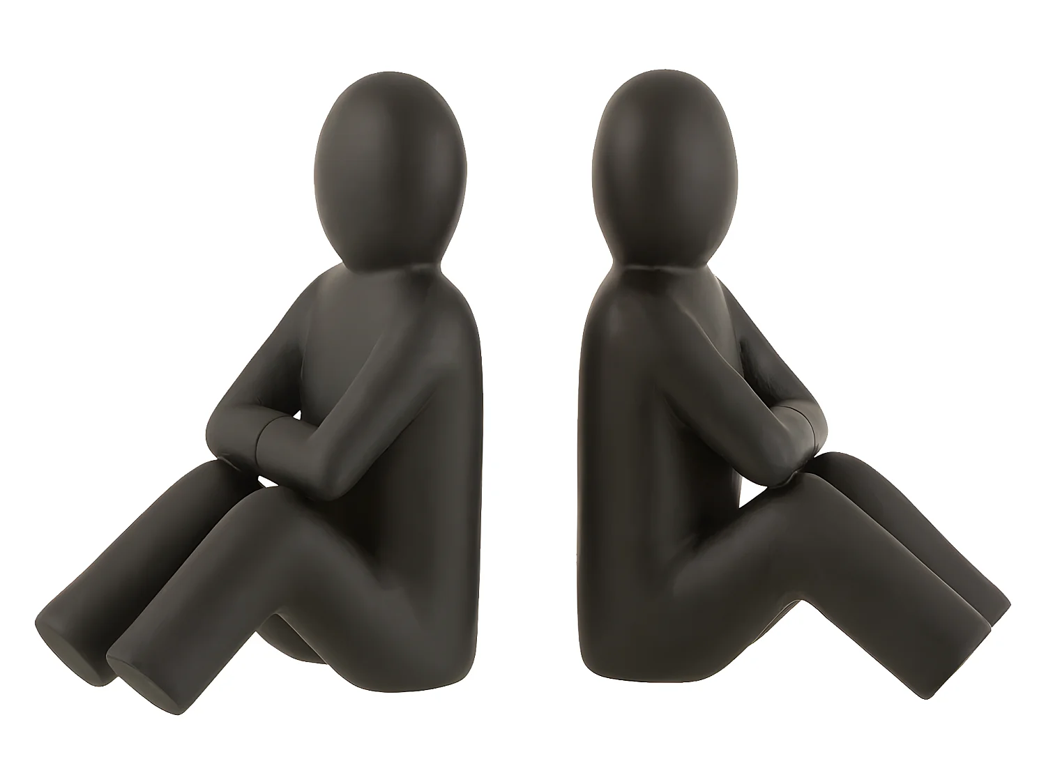 Lot de 2 Serre-Livres Déco "P'tit Maurice" 32cm Noir