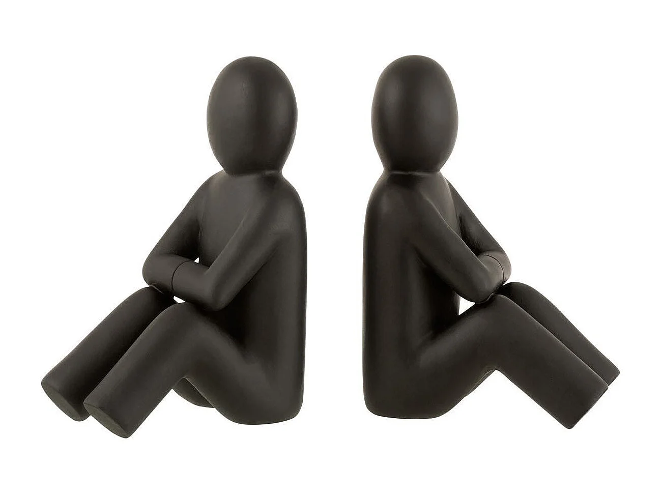 Lot de 2 Serre-Livres Déco "P'tit Maurice" 32cm Noir