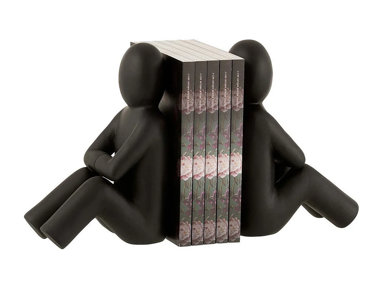 Lot de 2 Serre-Livres Déco "P'tit Maurice" 32cm Noir