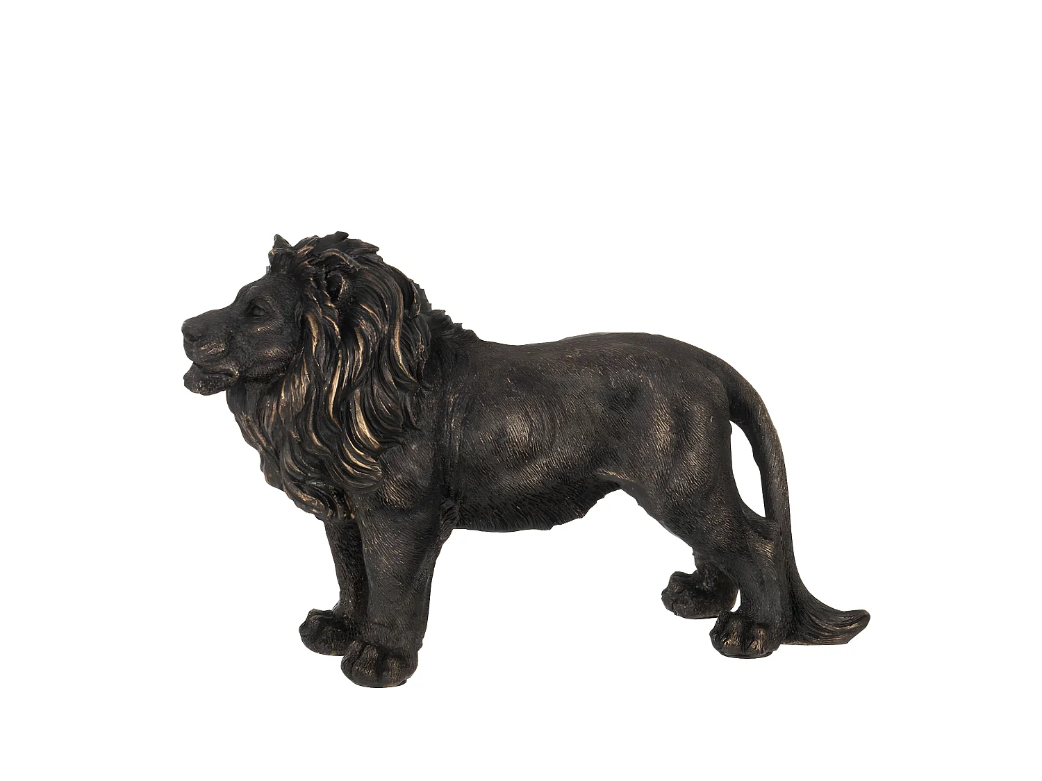Statuette Déco "Lion Debout" 28cm Bronze