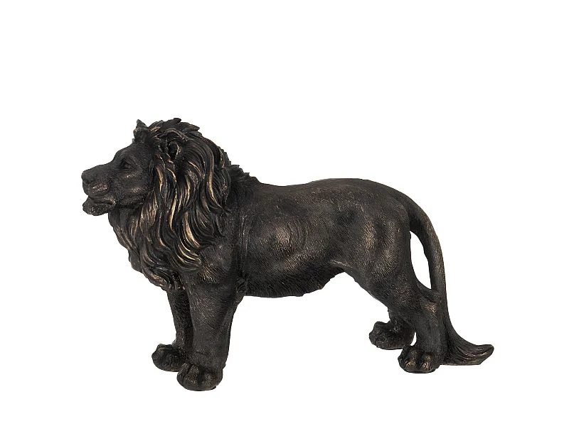 Statuette Déco "Lion Debout" 28cm Bronze