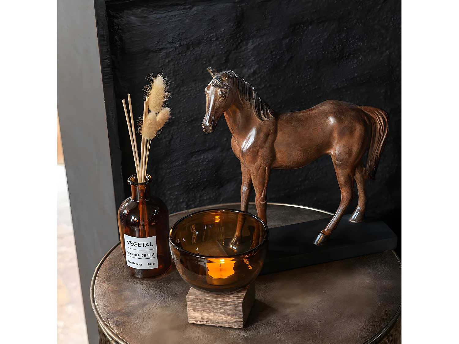 Statuette Déco "Cheval" 28cm Marron