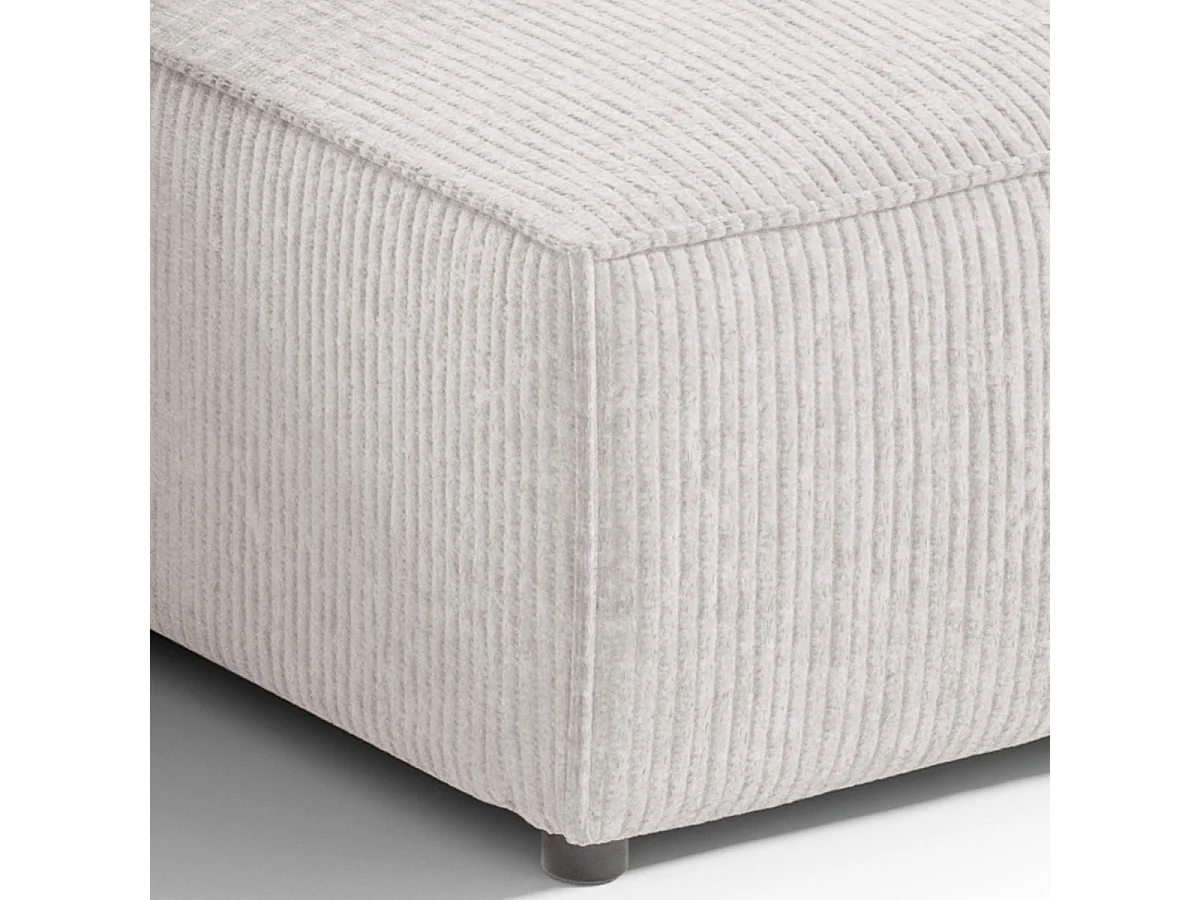 Canapé d'angle convertible 3 places en velours blanc casse ISAAC