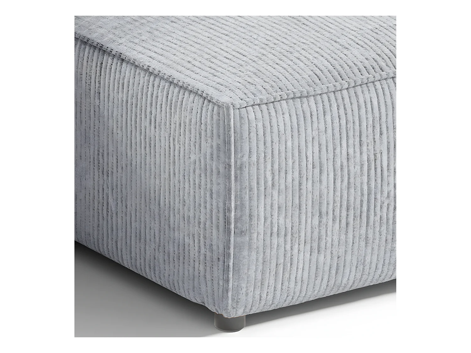 Canapé d'angle réversible et convertible 3 places avec coffre Isaac Mini velours côtelé Gris clair