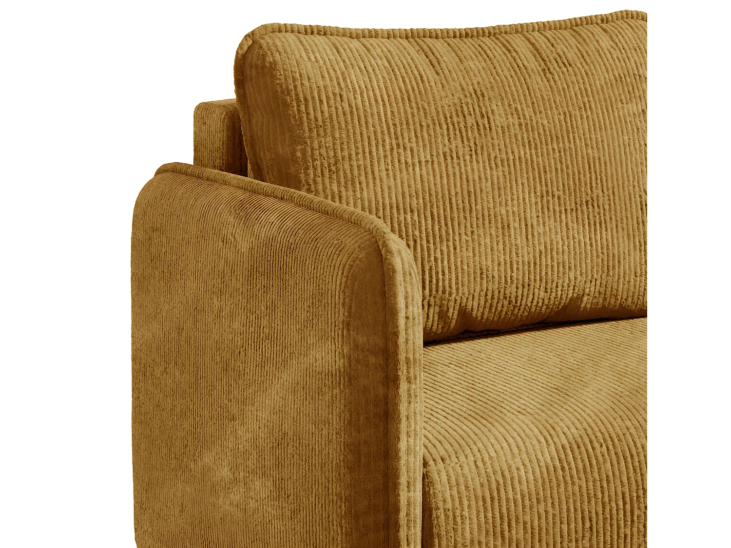 Canapé d'angle réversible et convertible 3 places avec coffre Robin velours côtelé Jaune