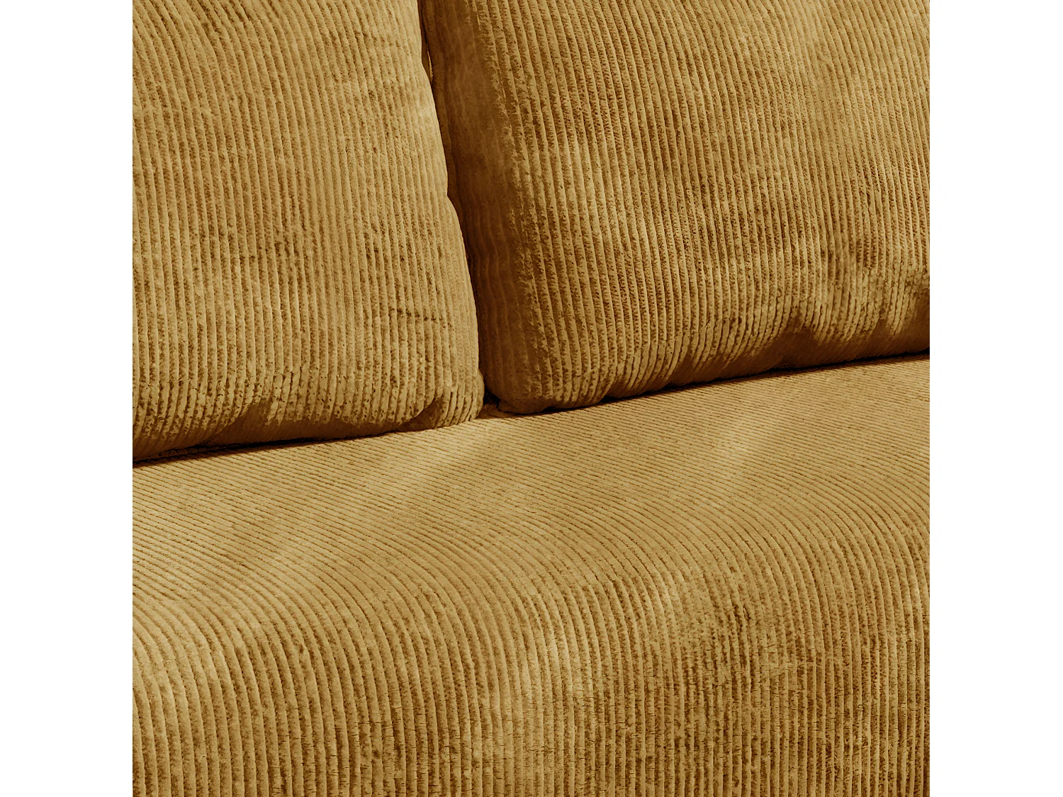 Canapé d'angle réversible et convertible 3 places avec coffre Robin velours côtelé Jaune