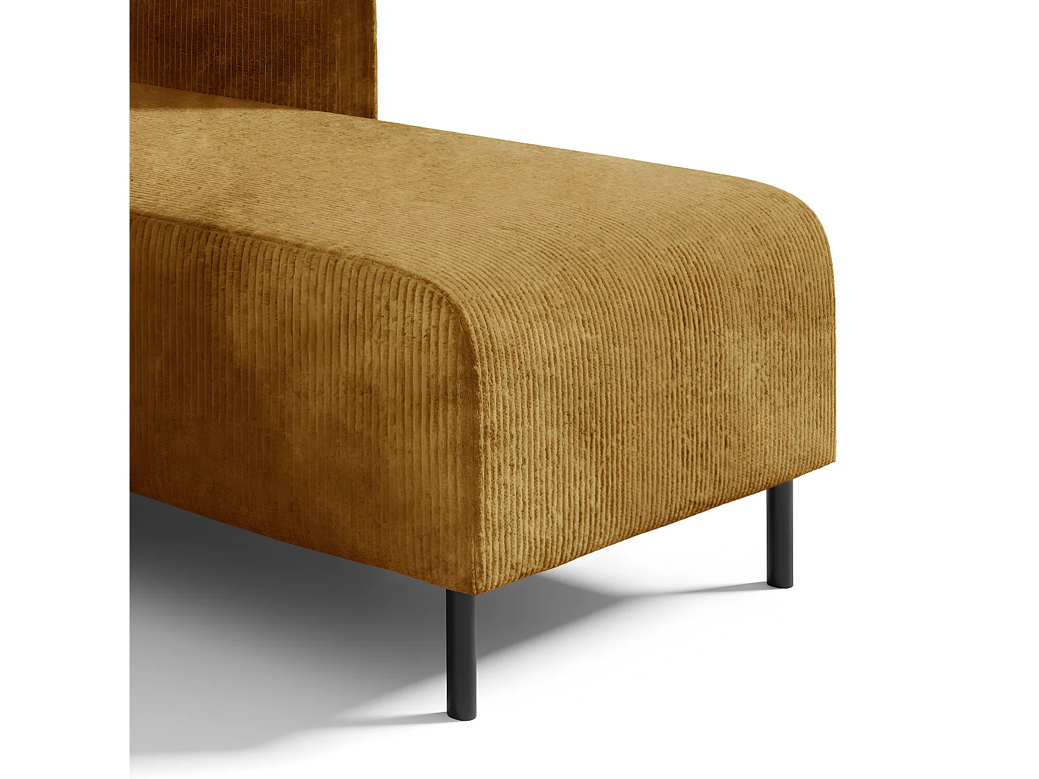 Canapé d'angle réversible et convertible 3 places avec coffre Robin velours côtelé Jaune