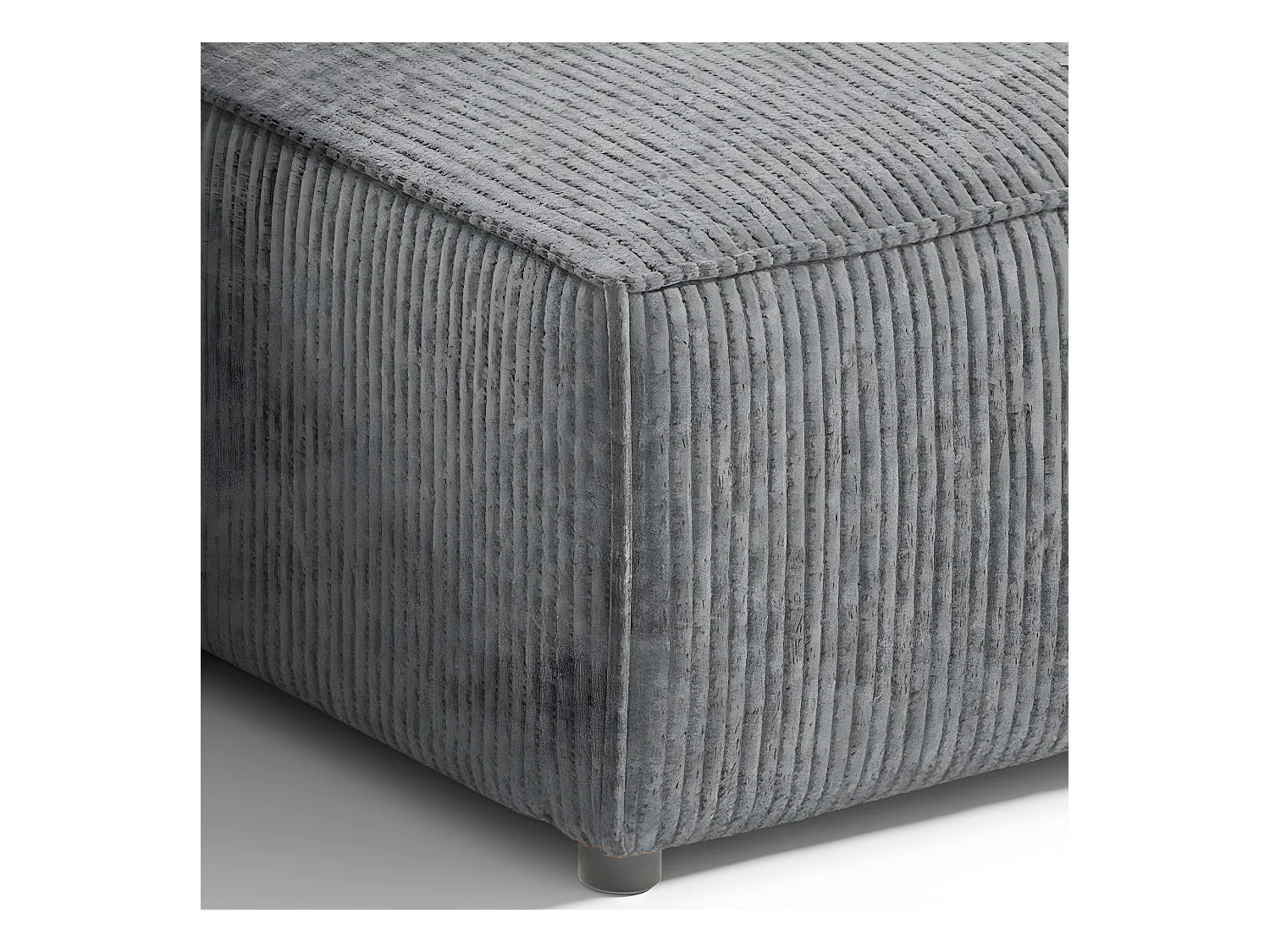 Canapé d'angle réversible et convertible 3 places avec coffre Isaac Mini velours côtelé Gris