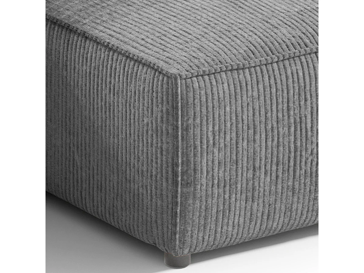 Canapé d'angle réversible et convertible 3 places avec coffre Isaac Mini velours côtelé Gris