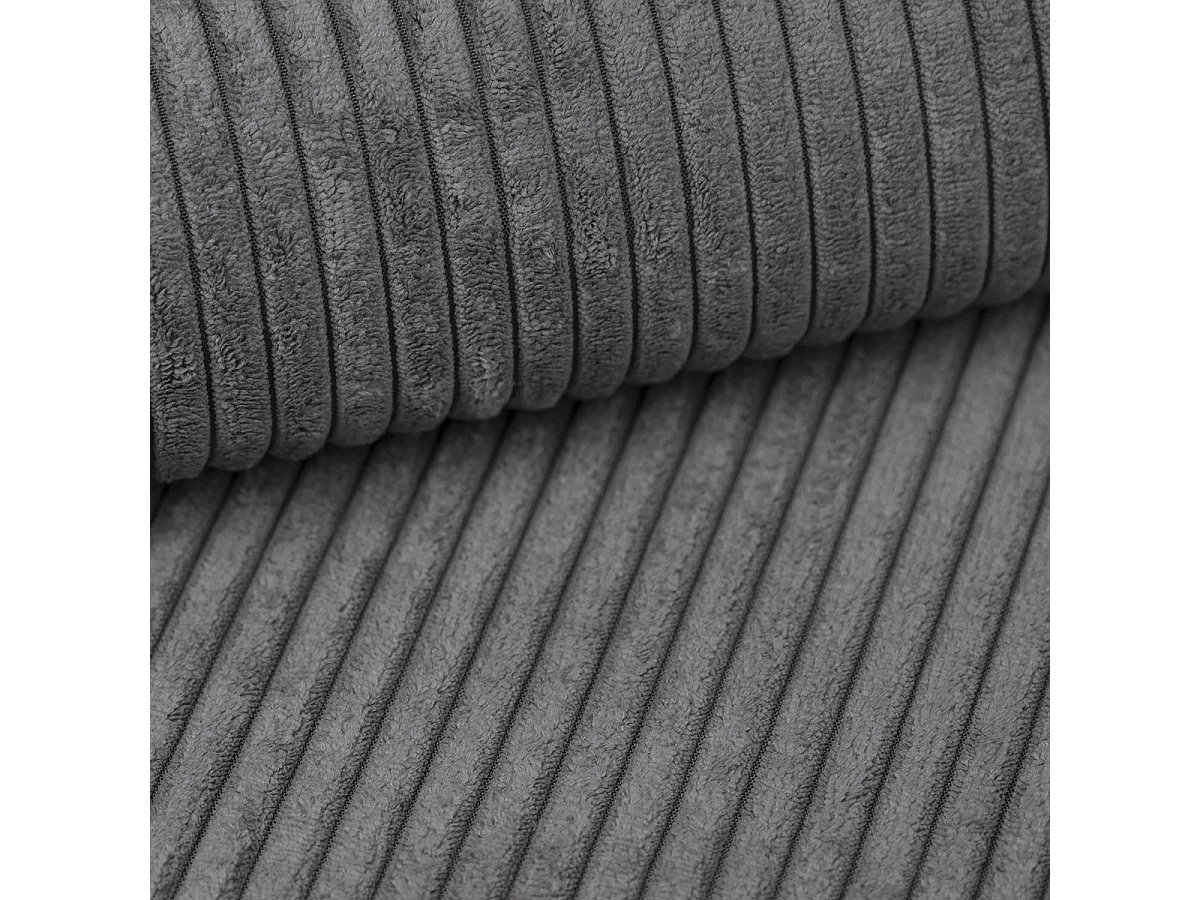 Canapé d'angle réversible et convertible 3 places avec coffre Isaac Mini velours côtelé Gris