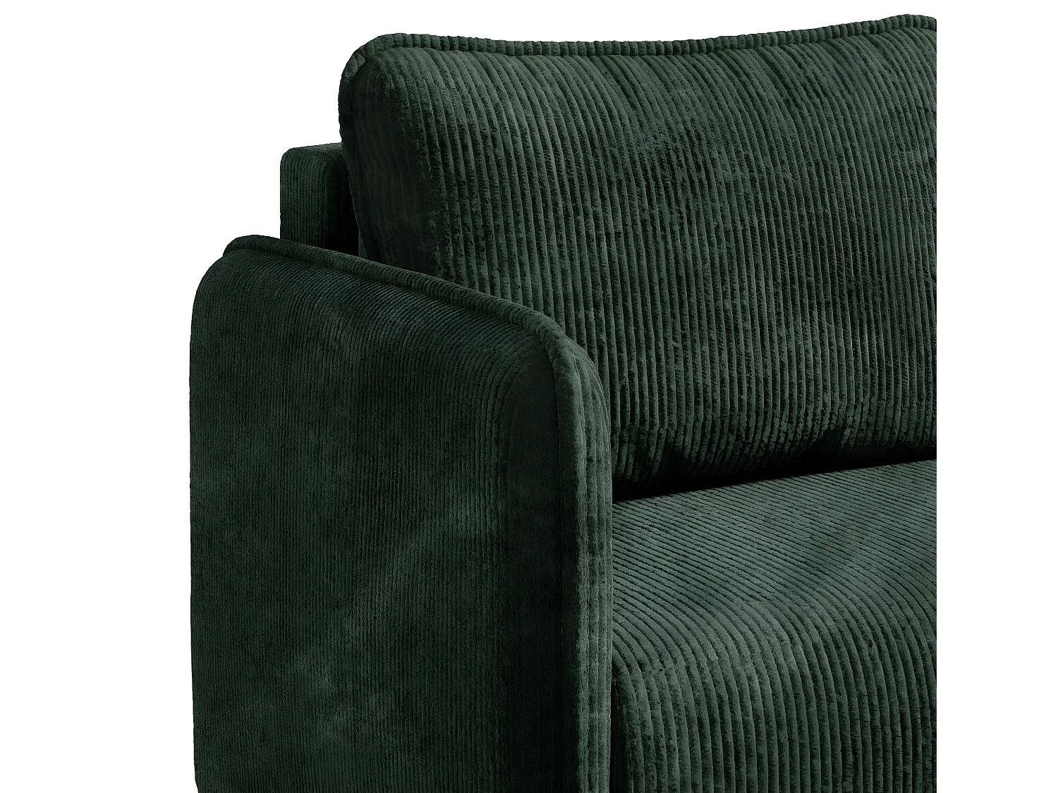Canapé d'angle convertible 3 places avec coffre en velours vert