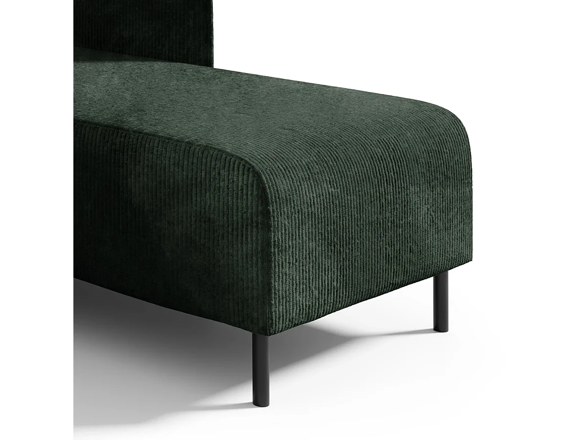 Canapé d'angle convertible 3 places avec coffre en velours vert