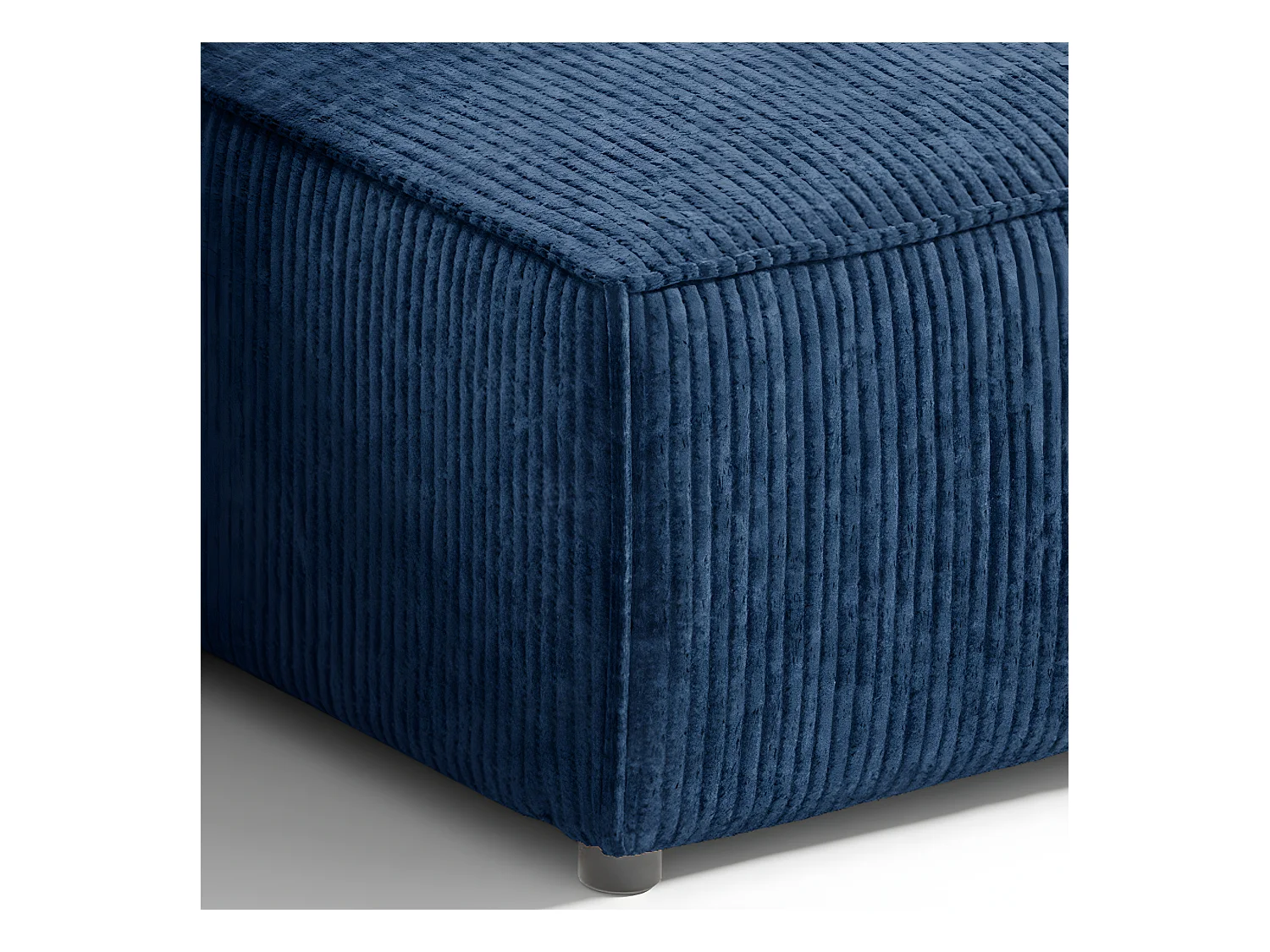 Canapé d'angle réversible et convertible 3 places avec coffre Isaac Mini velours côtelé Bleu