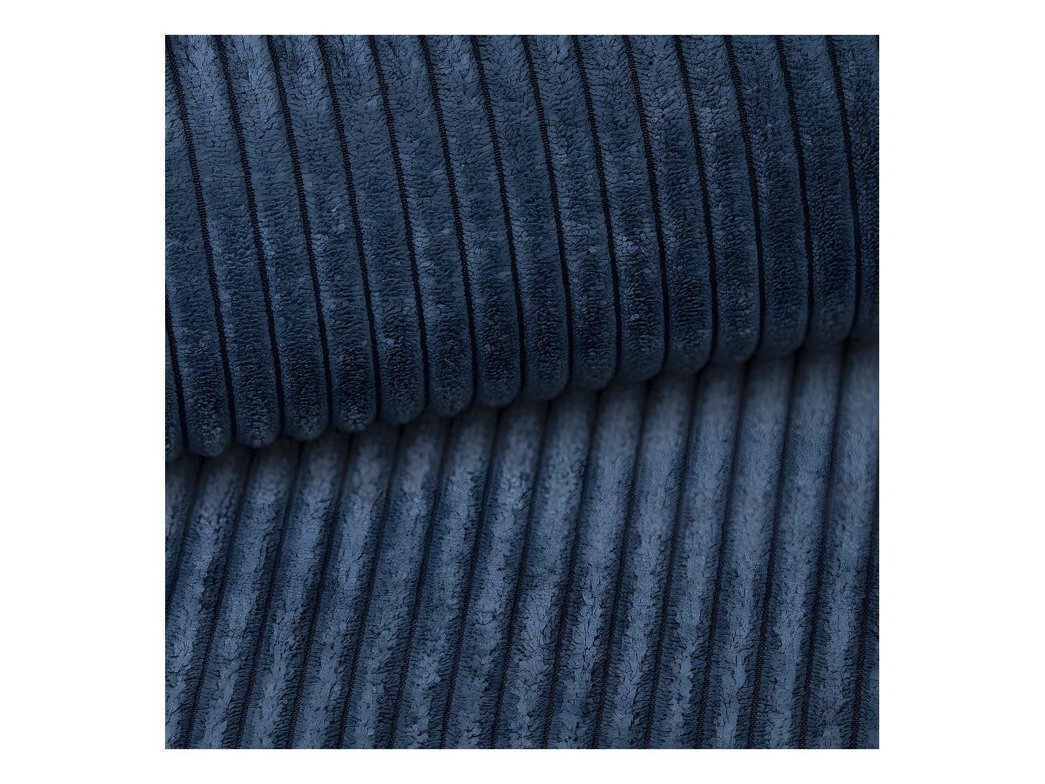 Canapé d'angle réversible et convertible 3 places avec coffre Isaac Mini velours côtelé Bleu