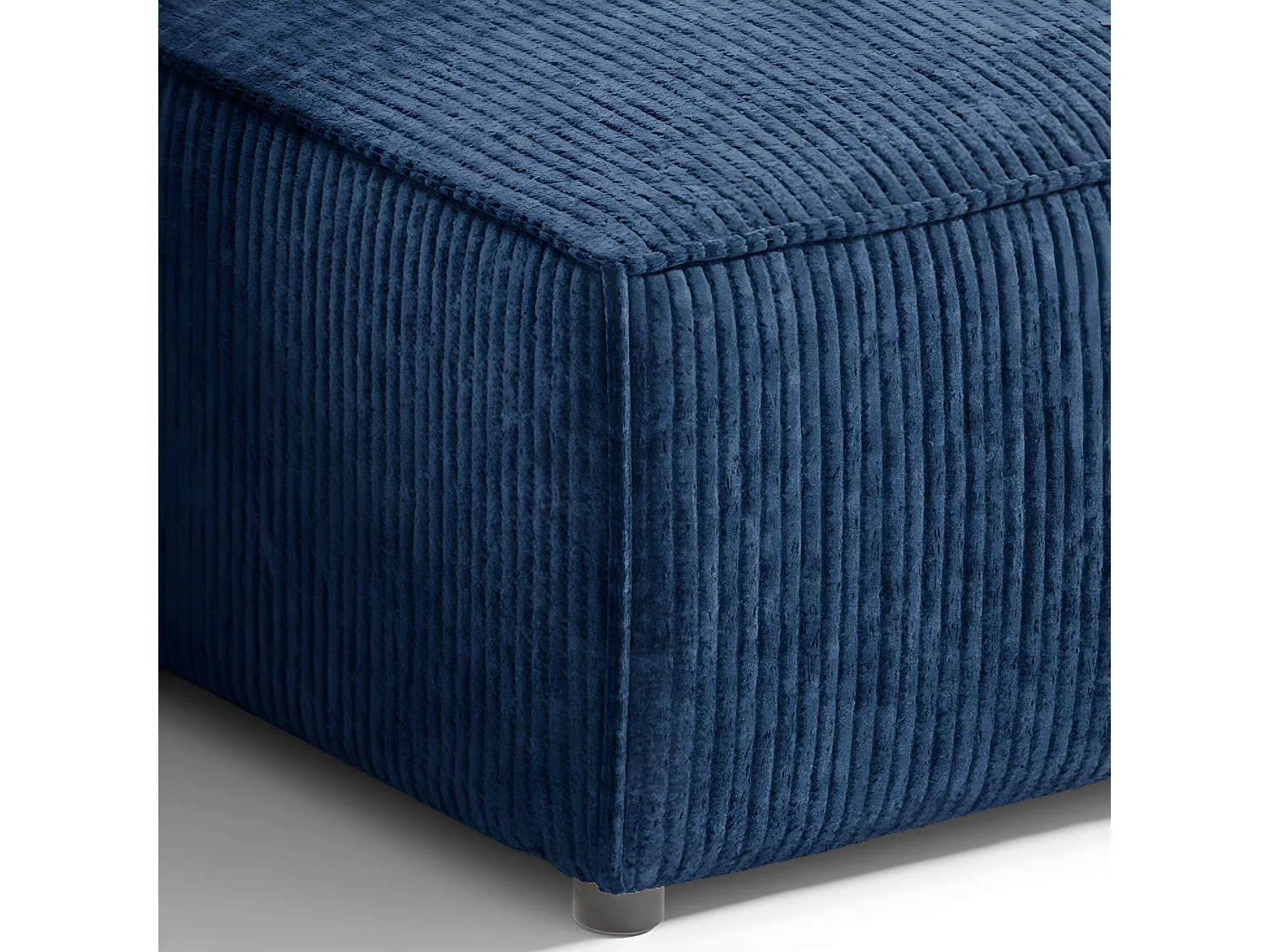 Canapé d'angle réversible et convertible 3 places avec coffre Isaac Mini velours côtelé Bleu