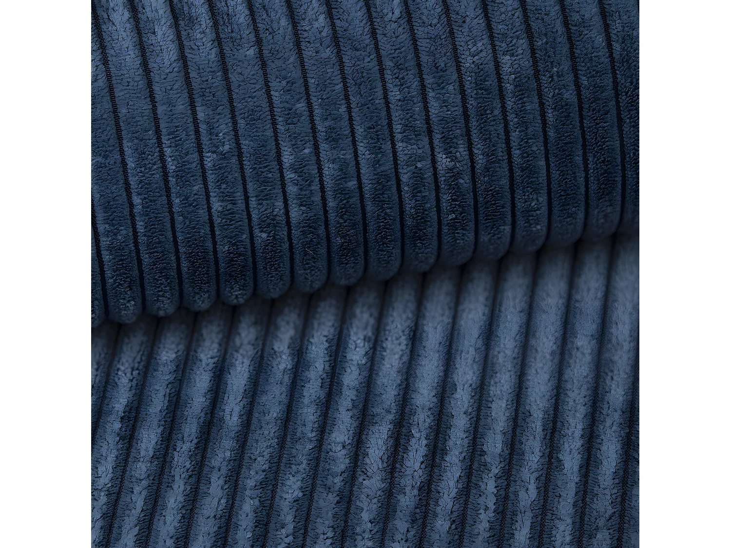 Canapé d'angle réversible et convertible 3 places avec coffre Isaac Mini velours côtelé Bleu