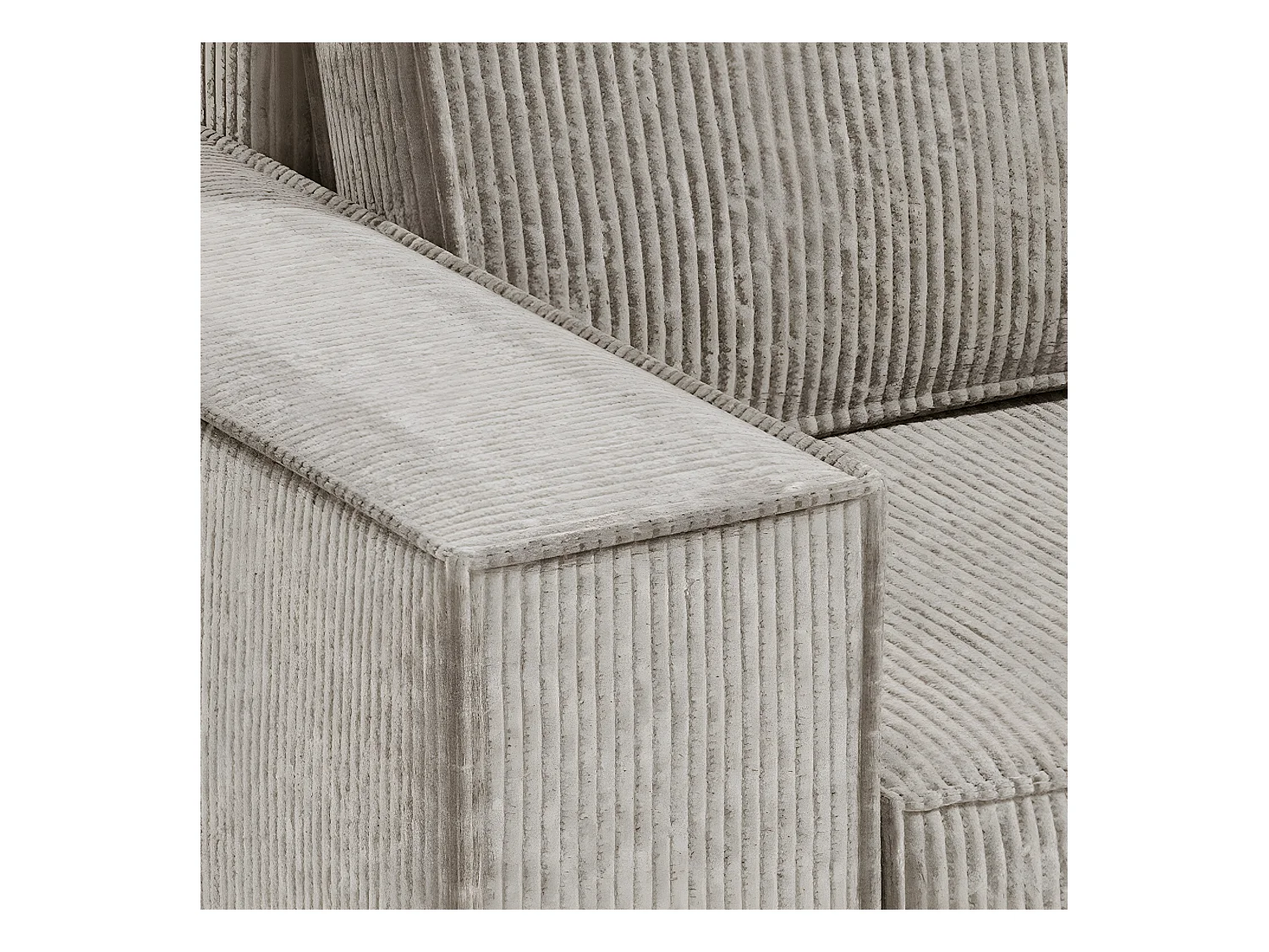 Canapé d'angle réversible et convertible 3 places avec coffre Isaac Mini velours côtelé Taupe