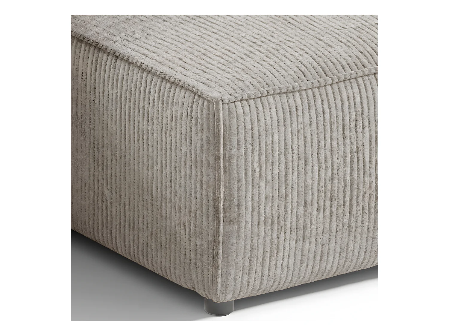 Canapé d'angle réversible et convertible 3 places avec coffre Isaac Mini velours côtelé Taupe