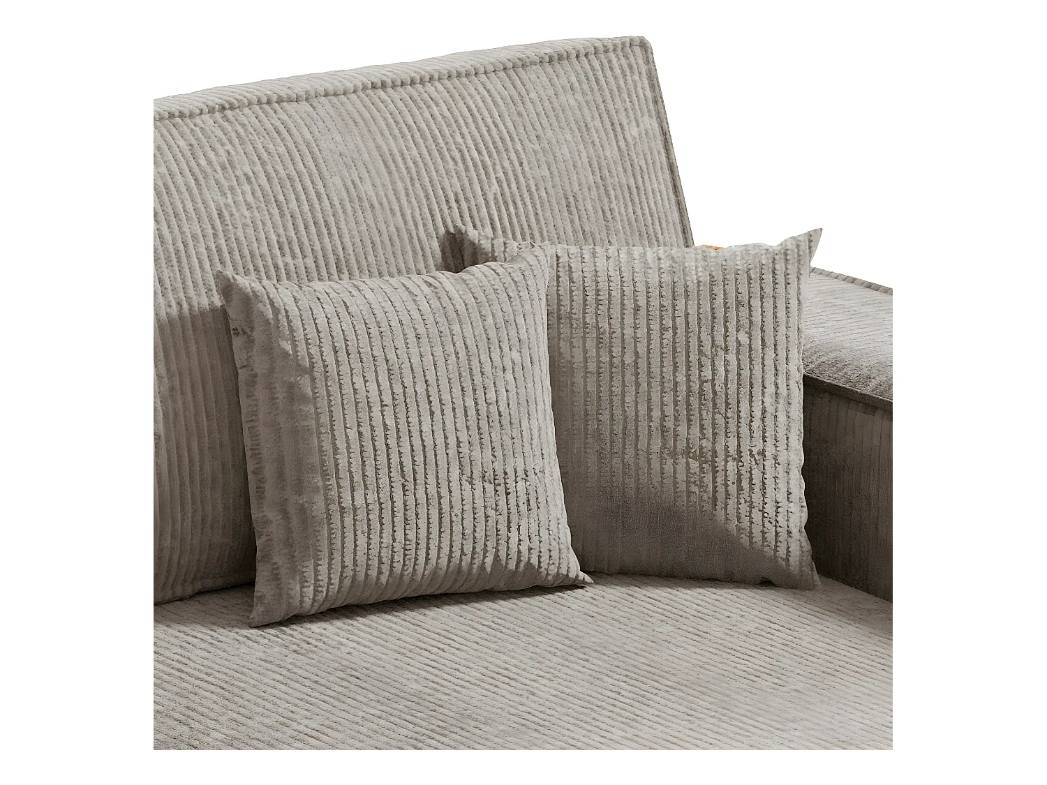 Canapé d'angle réversible et convertible 3 places avec coffre Isaac Mini velours côtelé Taupe