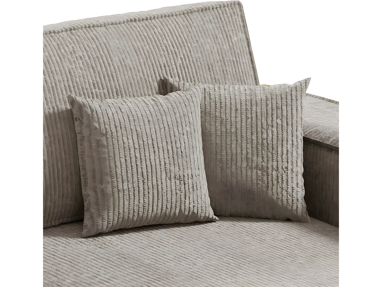 Canapé d'angle réversible et convertible 3 places avec coffre Isaac Mini velours côtelé Taupe