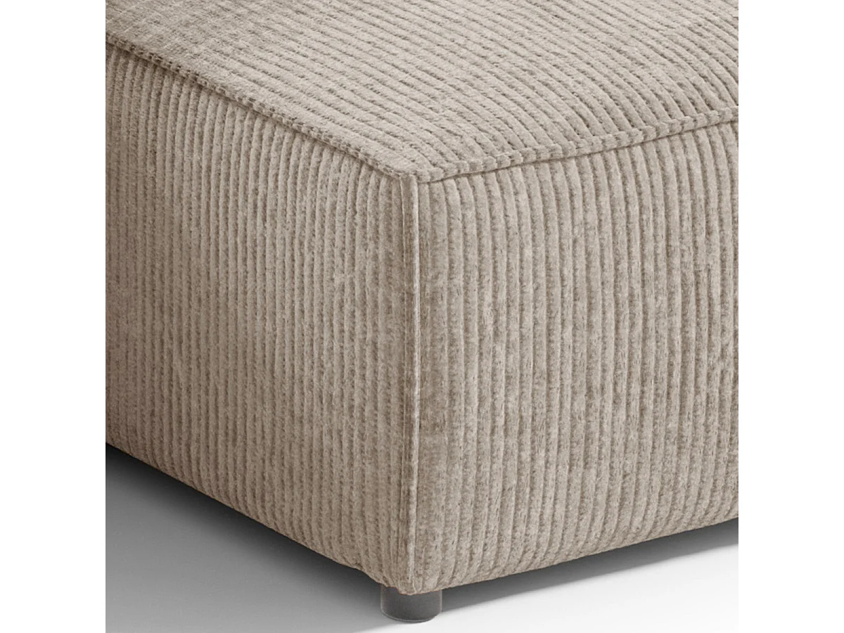Canapé d'angle convertible 3 places avec coffre en velours taupe