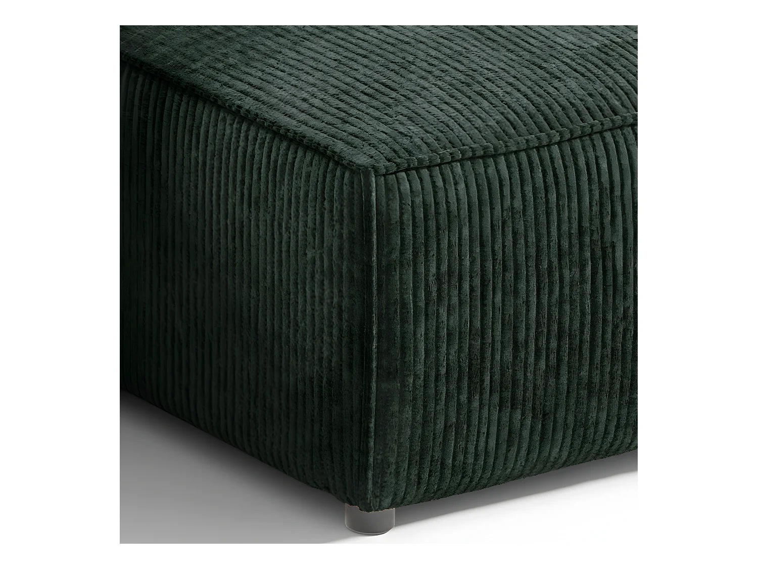 Canapé d'angle réversible et convertible 3 places avec coffre Isaac Mini velours côtelé Vert sapin