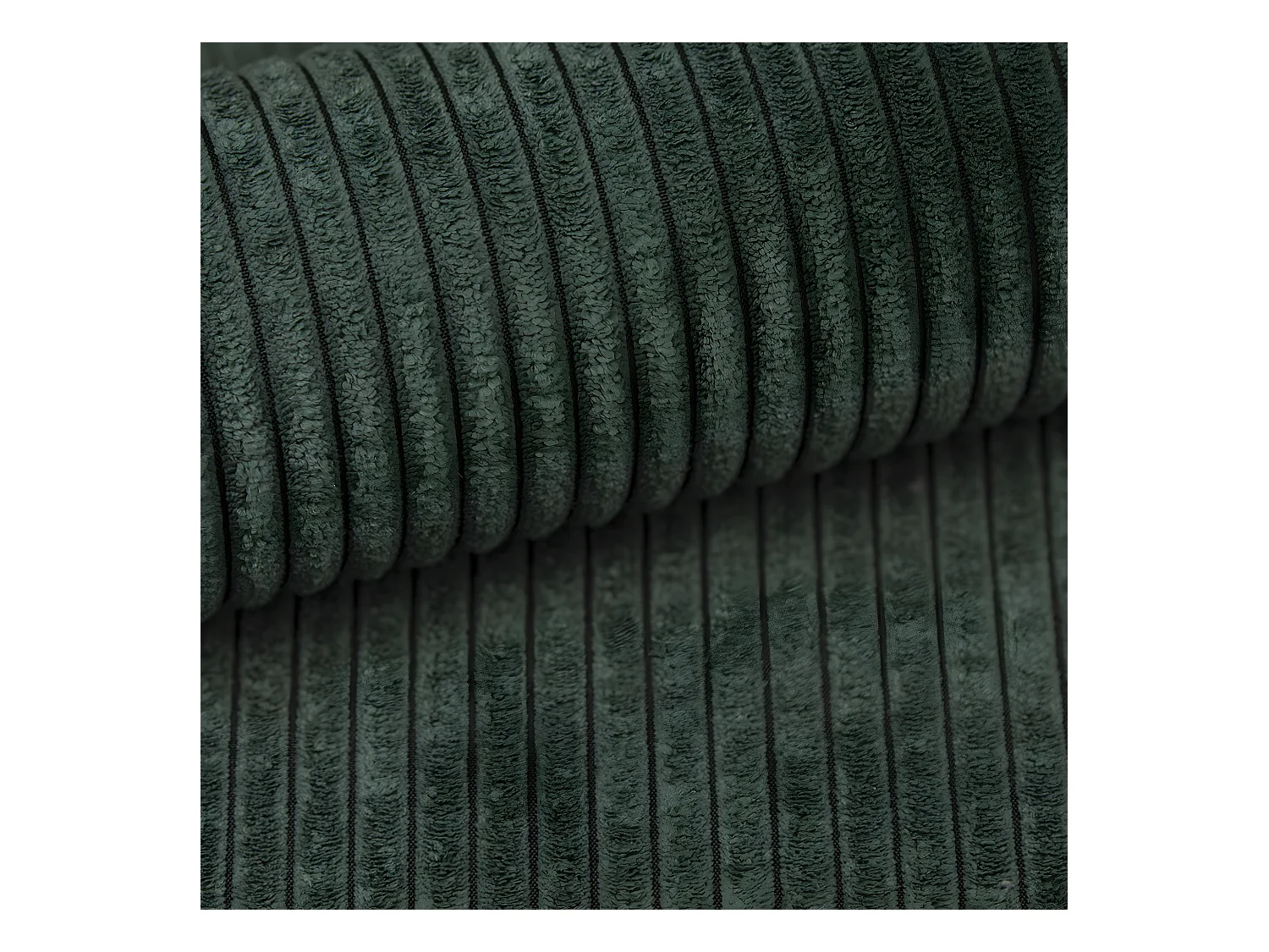 Canapé d'angle réversible et convertible 3 places avec coffre Isaac Mini velours côtelé Vert sapin