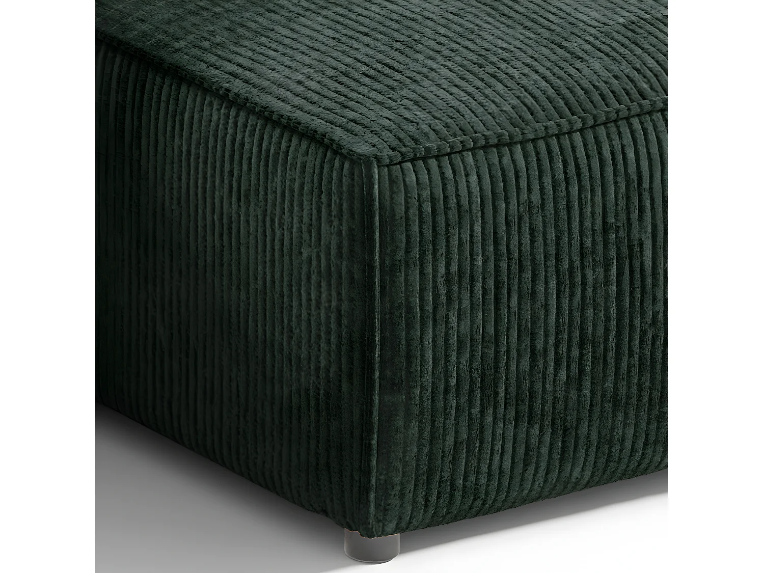 Canapé d'angle réversible et convertible 3 places avec coffre Isaac Mini velours côtelé Vert sapin