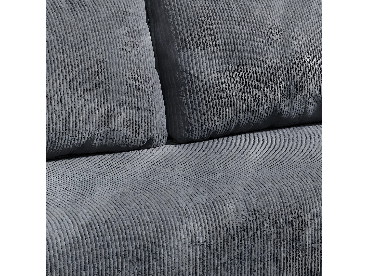 Canapé d'angle convertible 3 places avec coffre en velours gris